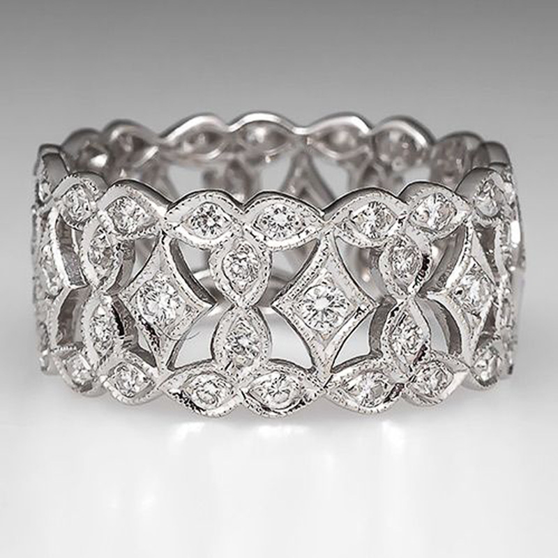 European and American Style Cut Out Geometric Design Ring for Women, Exquisite Fashion Ring, Evening Dress with Engagement Jewelry, Accessible Luxury