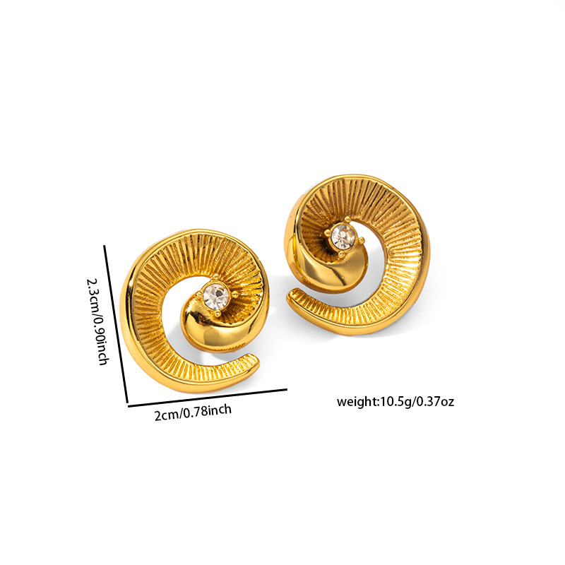 12g Weight 0.03µm Gold Plating Thickness Electroplated Gold Plating Process 201 Stainless Steel Ear Needle Material Golden Plated Plating Material Stone-Free Inlay Material Ear Studs Classification 1 Pair Quantity Daily Occasion 201 Stainless Steel Material Heart Shape, Flower, Spiral Pattern Women's Gender Elegant Style Plating Craft Heart Shape Flower Spiral Titanium Steel Elegant Waterproof Non Tarnish Surgical Steel Ear Studs 30