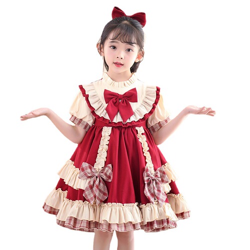 Children's Lolita Princess Dress Little and Medium-sized Loli Skirt 2024 Spring and Summer New Girls' Fashionable Birthday Dress