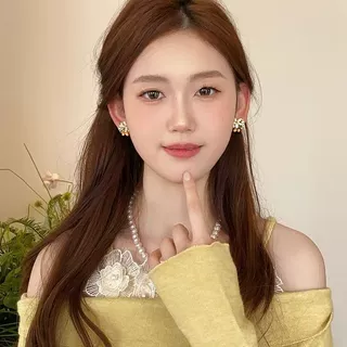 橙花金桔珐琅珍珠耳钉女轻奢小众简约气质森系耳饰耳环高级感耳饰