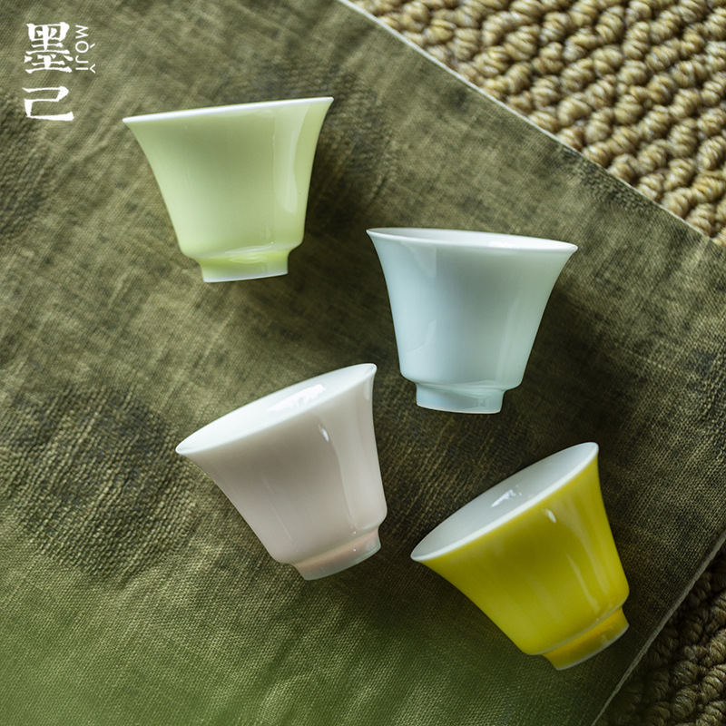 Moji Raw Mineral Color Glaze Thin Tile Tea Cup Kung Fu Tea Set Ceramic Household Single Cup Simple Light Color Tea Cup Moji Raw Mineral Color Glaze Thin Tile Tea Cup Kung Fu Tea Set Ceramic Household Single Cup Simple Light Color Tea Cup