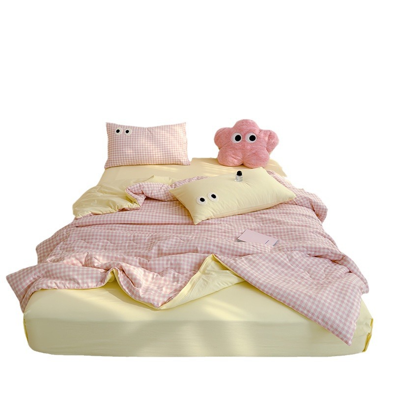 Clase A, algodón de nube agradable para la piel, edredón fresco de verano, edredón de aire acondicionado de soja, edredón de aire acondicionado súper suave, juego de cuatro piezas, edredón de verano, juego de tres piezas