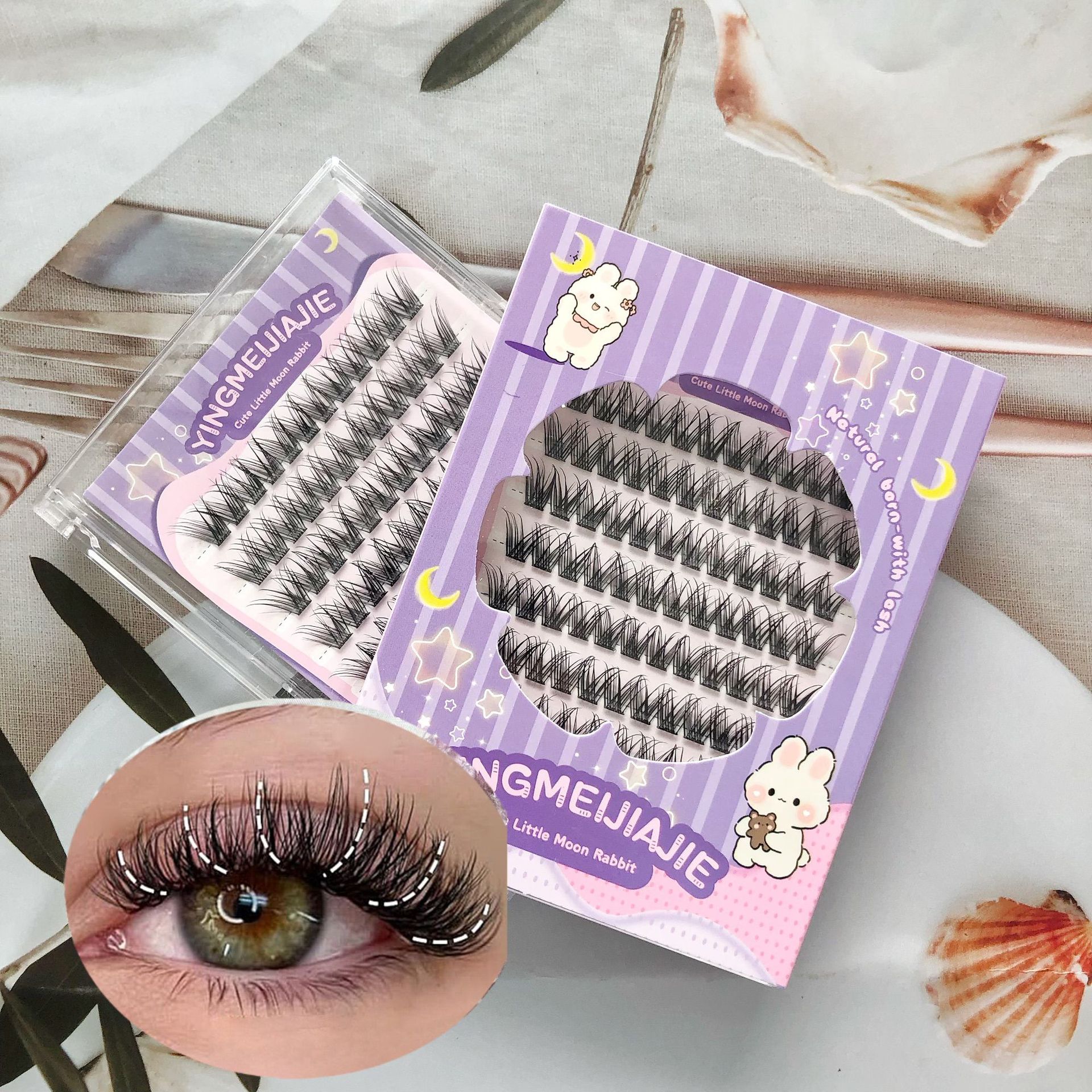 Caja de regalo de pestañas falsas transfronterizas empaque ocho filas YF25 grueso rizado abundante ligero esponjoso sin pegamento pestañas falsas