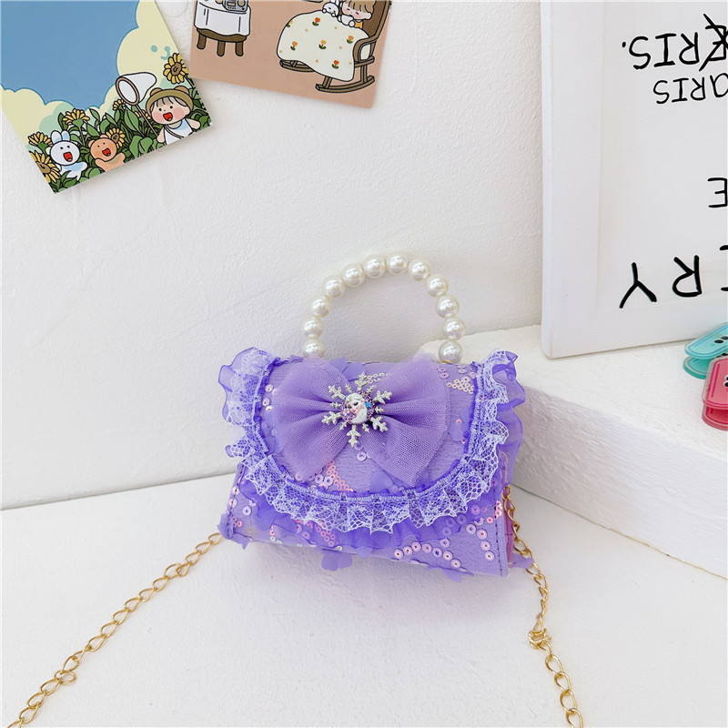 Bolsos infantiles, bolsos de moda princesa de perlas, bolsos de cambio de chicas lindas, bolsos de hombro de chicas