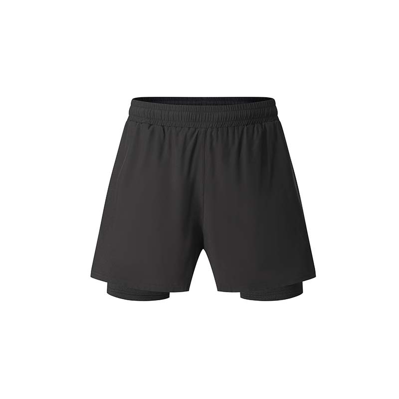 Pantalones cortos deportivos de verano para hombres de doble capa para correr fitness de alto elástico de secado rápido correr en grupo maratón profesional de tres pantalones en stock