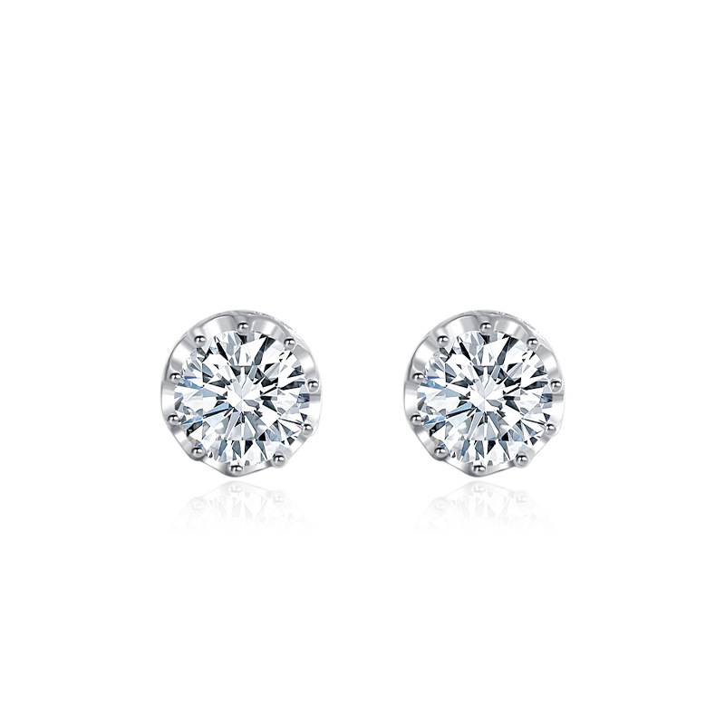 S925 plata esterlina luz lujo estilo único diamante Stud pendientes de moda las mujeres elegante simple ZIRCON elegante pendientes de diamantes al por mayor
