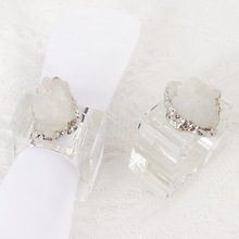 跨境立体树脂餐巾环晶簇酒店宴会摆台婚礼餐桌装饰亚马逊厂家批发