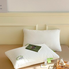3D Edge Hotel Pillow Full Cotton White Soft Pillow Core Single Neck Pillow Core Feather Silk Fiber Pillow Wholesale