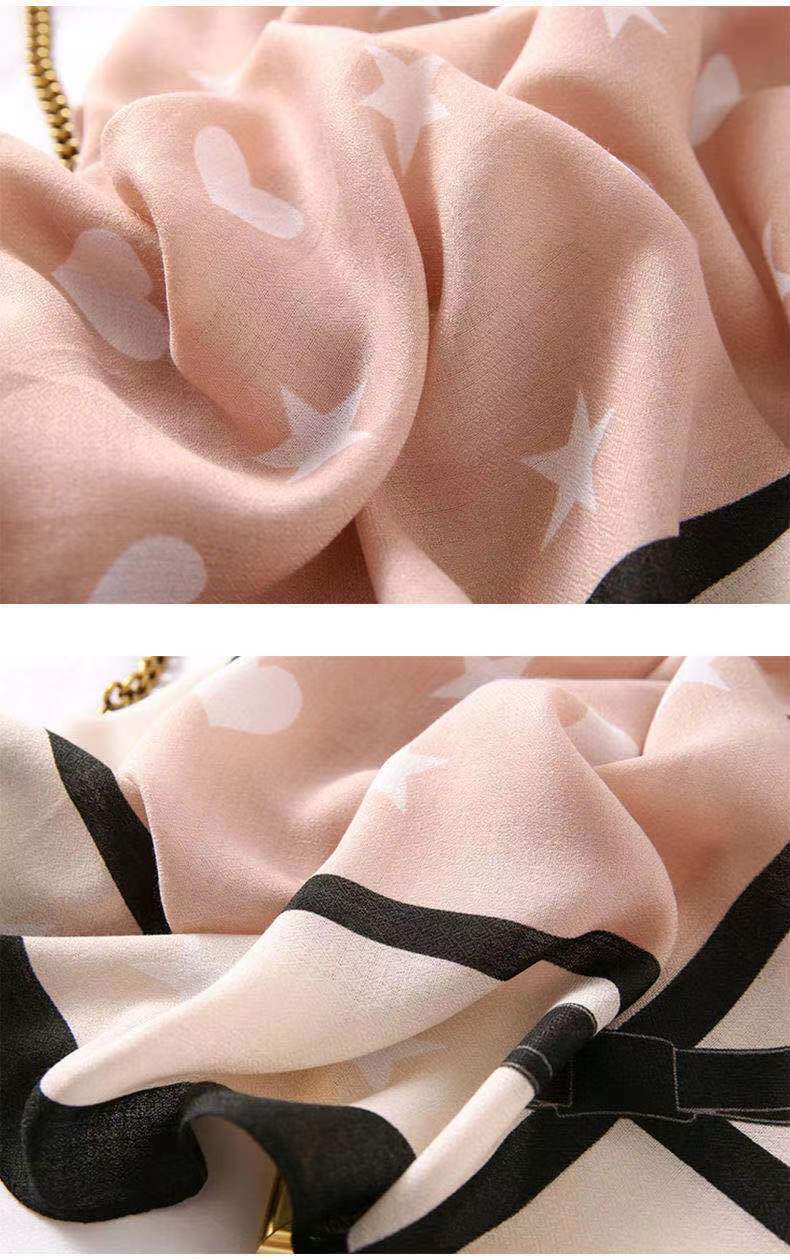 Women's Fashion Star Heart Shape Cotton And Linen Printing Cotton Linen Scarves display picture 4