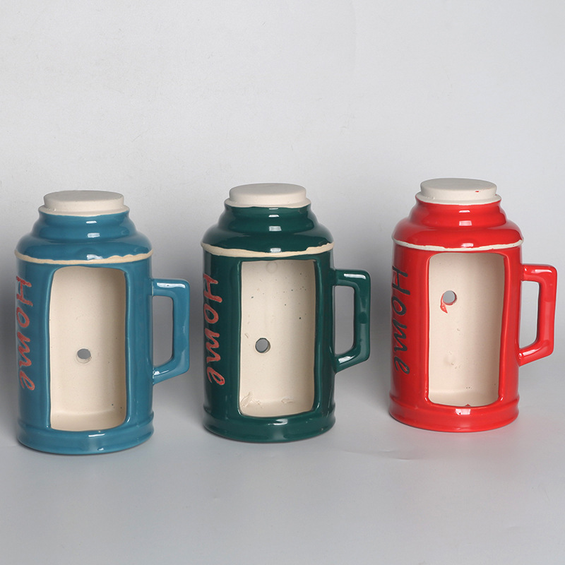 Fleshy Flower Pot Ceramic Creative Personality Nordic Simple Breathable Coarse Pottery Meat Pot Thermos Green Plant Pot