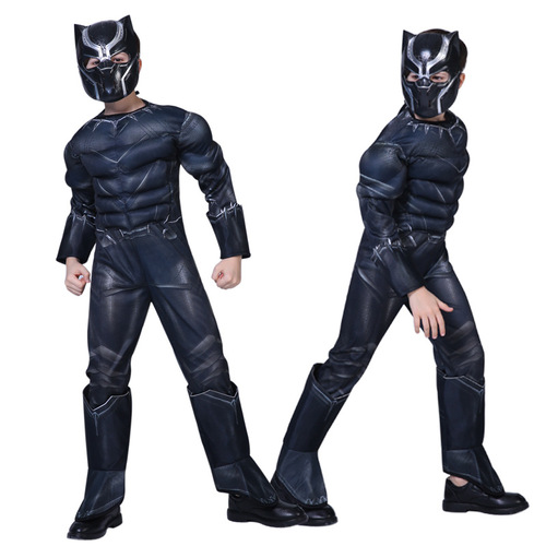 Halloween Black Panther COSPLAY Clothes Children's Performance Costumes Animation Performance Muscles Captain America 3 Costumes