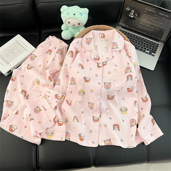 Comercio exterior transfronterizo taiwan chat en vivo primavera y otoño dulce dibujos animados nubes de algodón pantalones de manga larga pijamas en stock
