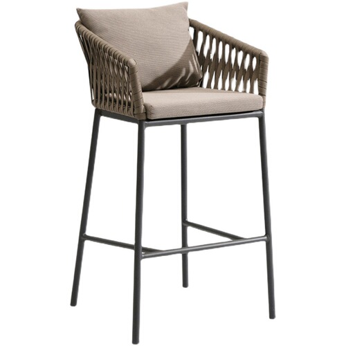 Nordic modern outdoor bar chair rattan courtyard villa back chair outdoor bar restaurant internet celebrity bar high chair