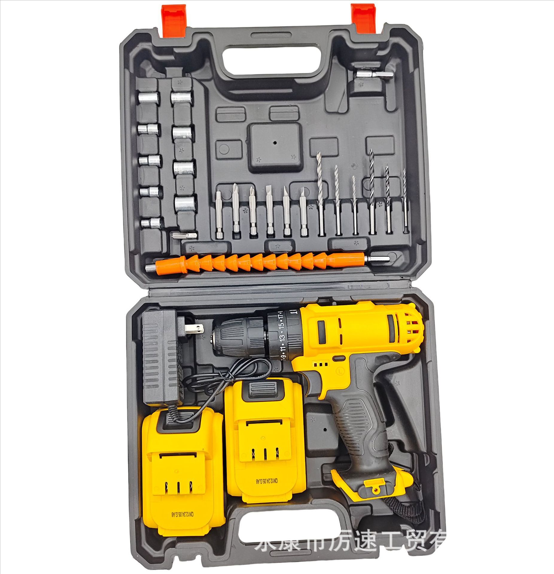 Herramientas eléctricas domésticas transfronterizas taladro de impacto de litio eléctrico de alto rendimiento taladro eléctrico de grado industrial taladro de mano multifuncional carga