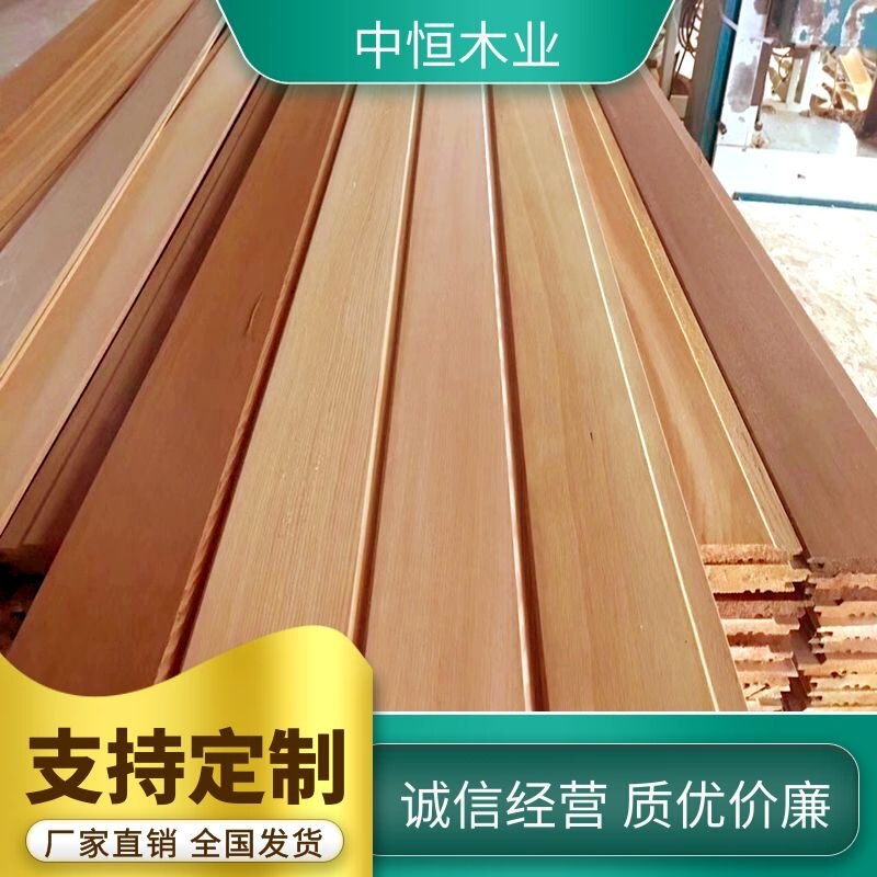 Red cedar without joints cedar wood sauna room wood board balcony gusset wall board hanging board floor dry steam sweat room