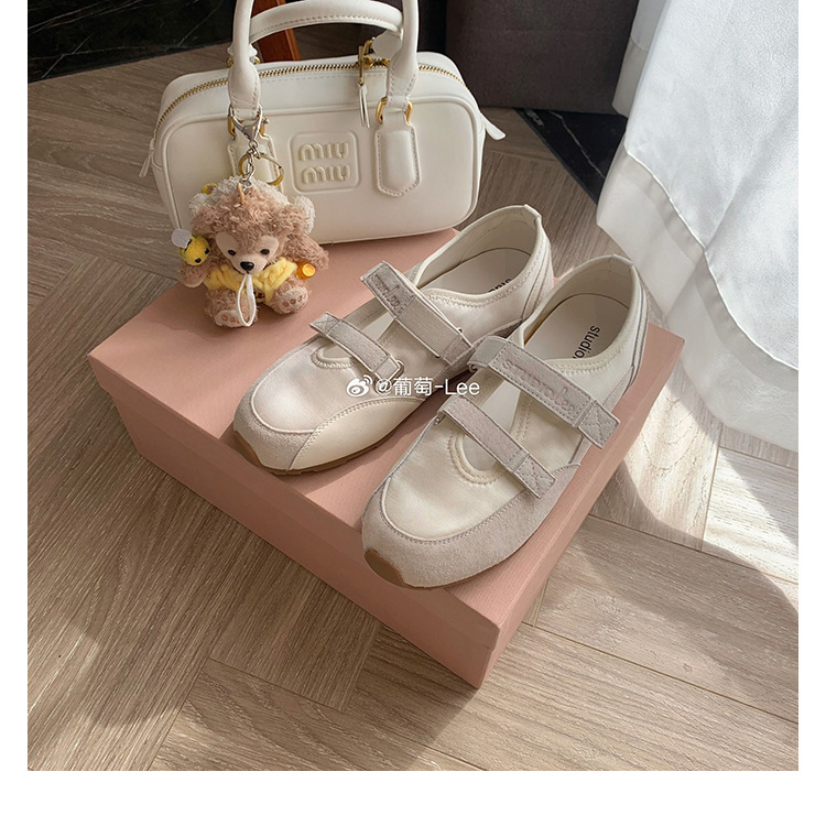 Versión de piel de vaca de la uva de la misma gota de agua hueco doble velcro ballet mary-zhen zapatos deportivos casuales de mujer