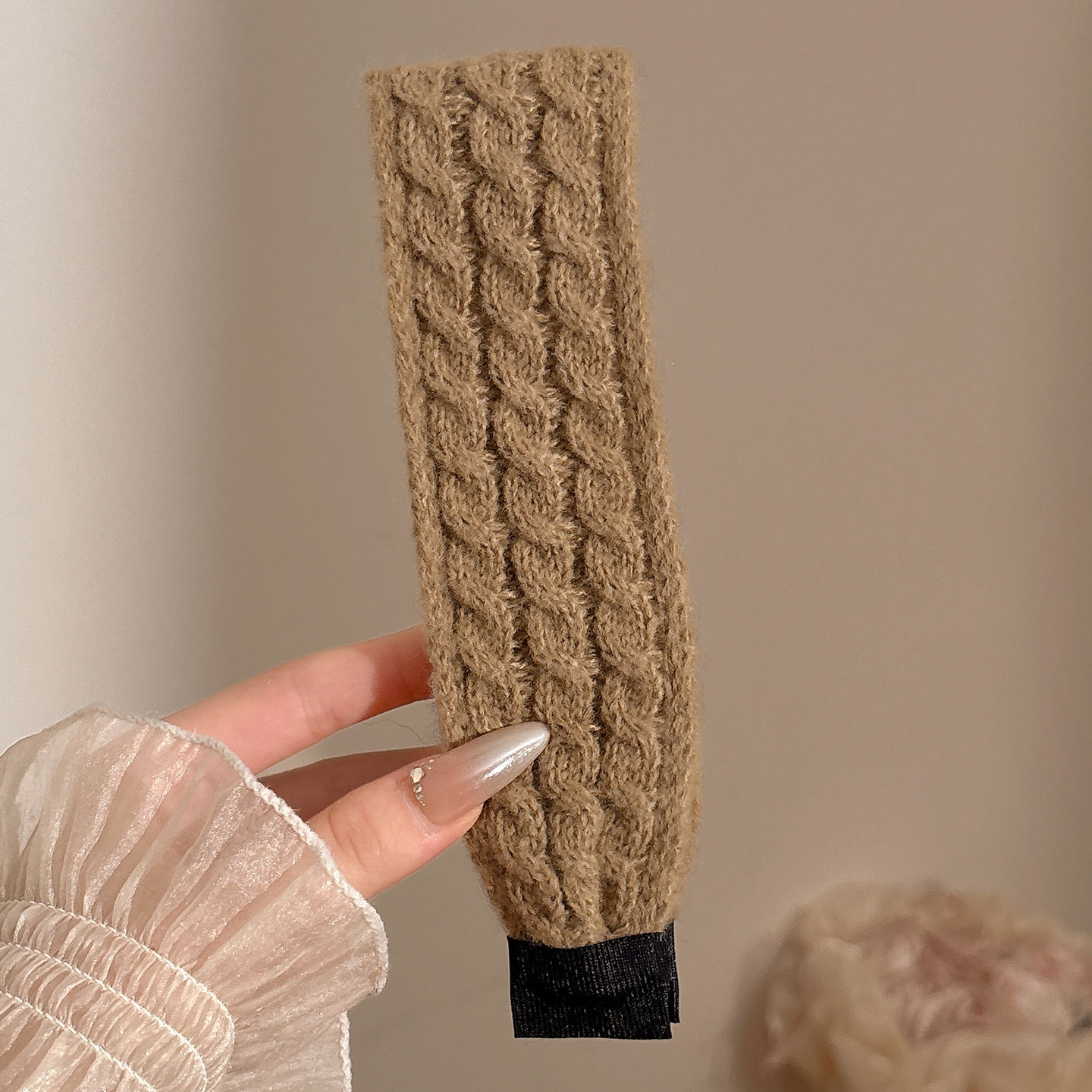 Retro bordado de punto velcro cinta de cabello 2025 nuevo niño acabado de cabello artefacto dulce pegatinas de frange al por mayor