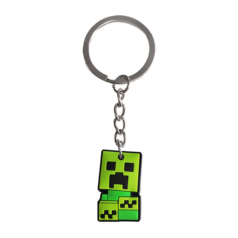 Neto rojo creativo llavero colgante decorativo Mi mundo llavero de dibujos animados lindo PVC gota de plástico pegamento flexible