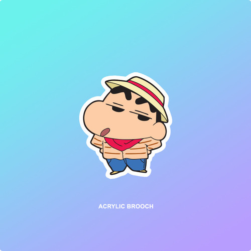 ins style cartoon acrylic pin cute crayon shin-chan peripheral badge clothes backpack brooch pendant accessories