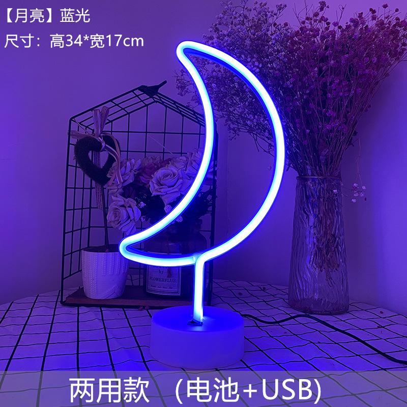 Ledスタイリングライトins韩国风フラミンゴled装饰ナイトライトクリスマスカラーライト丸型ベースネオン