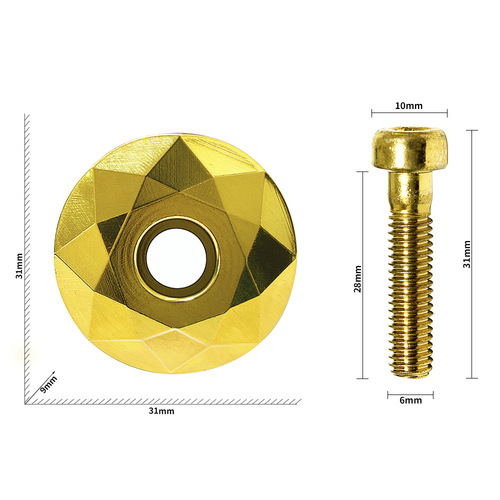 Bicycle bowl set cover diamond shape aluminum alloy upper bowl cover stem cover with screws