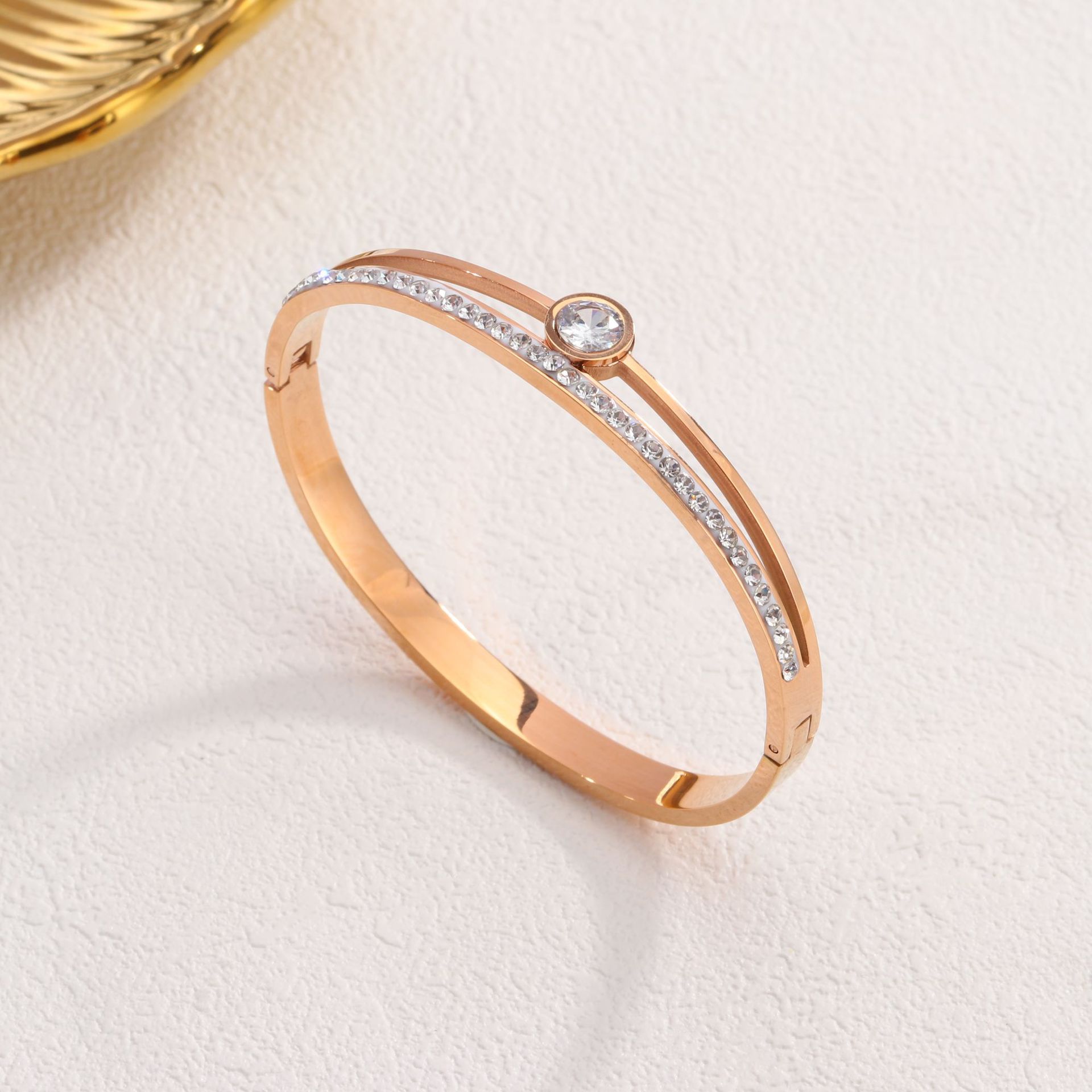 39 지르콘 팔찌 로즈 골드