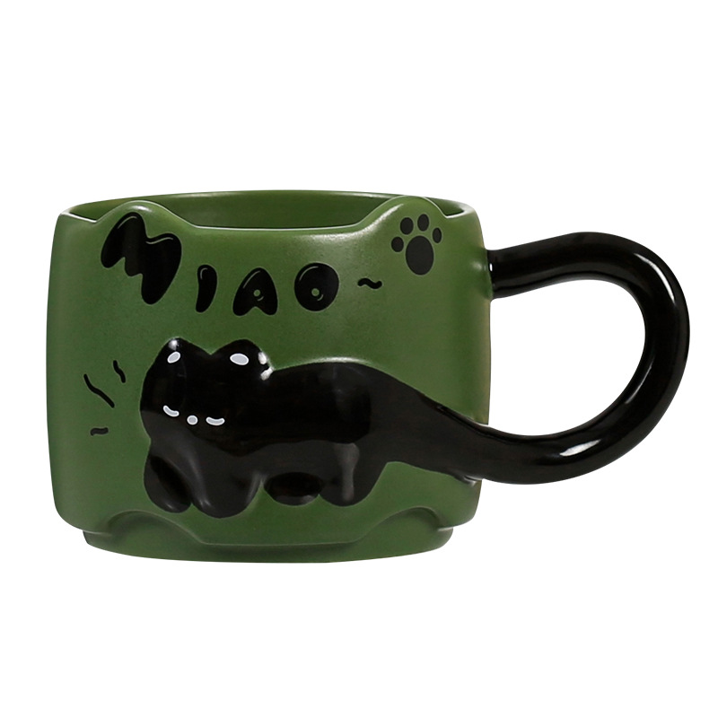 Taza de cerámica Taza de agua apilada de oficina Taza de café casera Taza de pareja de gato lindo Regalo femenino