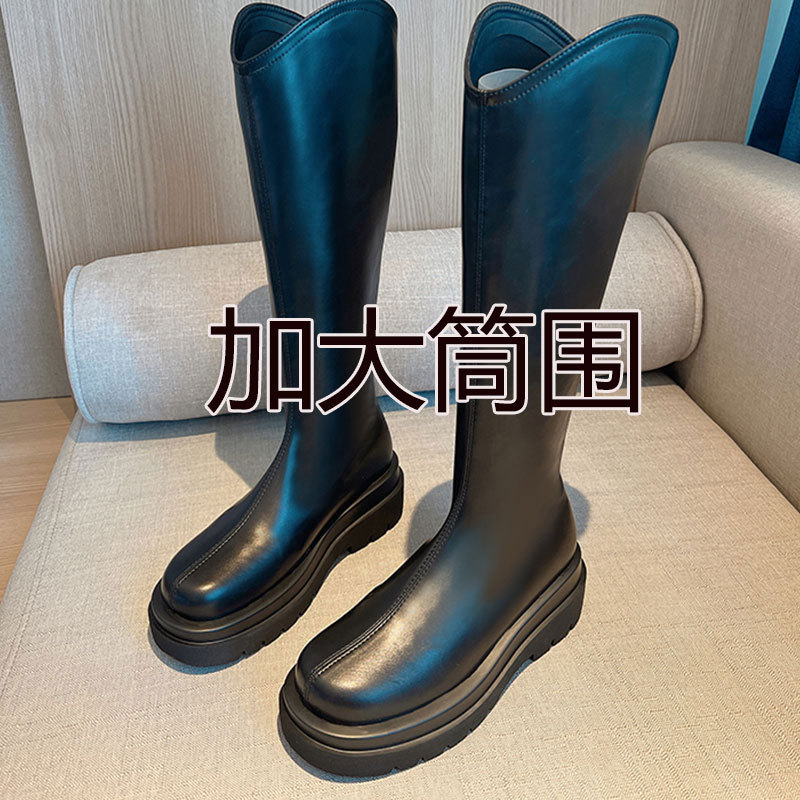 中筒高筒靴骑士靴小个子超火长靴2025秋冬新款加绒马丁靴女长筒靴|undefined