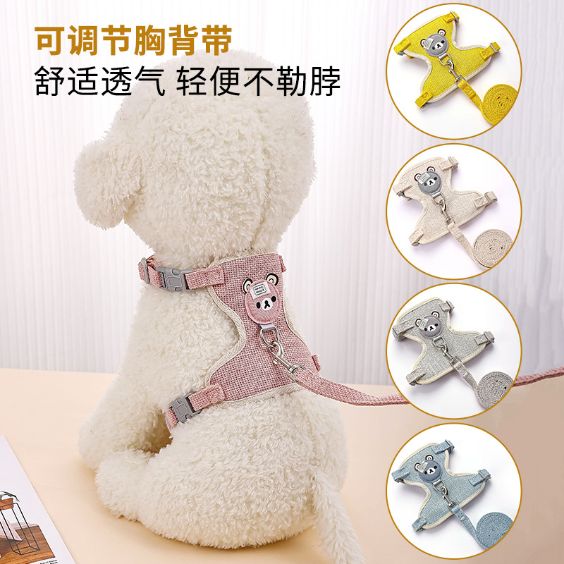 Chaleco correa de perro cachorro Teddy correa de pecho gato fuera anti-rotura gato caminando cuerda gato cadena Cadena de perro