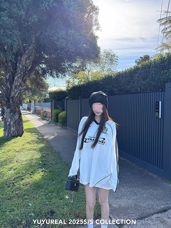 YUYUREAL 美式vibe立体刺绣网眼长袖tee|undefined
