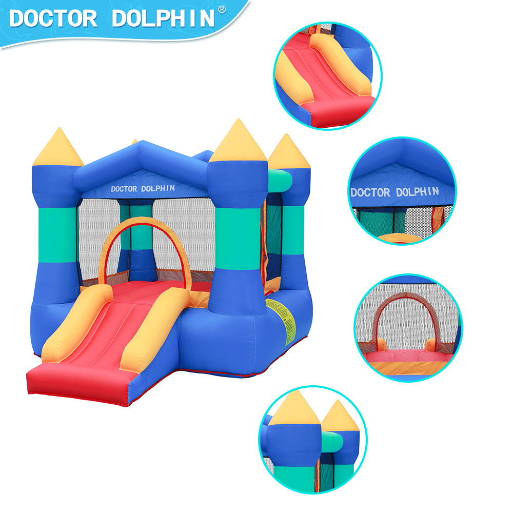 Castillo Inflable Infantil Doctor Dolphin, Trampolín con Tobogán para Uso Doméstico, Castillo de Tela Oxford para Interiores, Pequeñas Instalaciones de Juegos para Niños