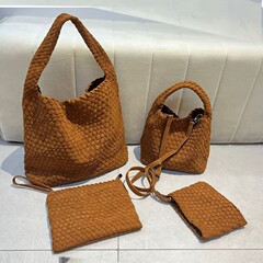 高级感磨砂编织大容量水桶包女2025新款时尚百搭托特菜篮子手提包