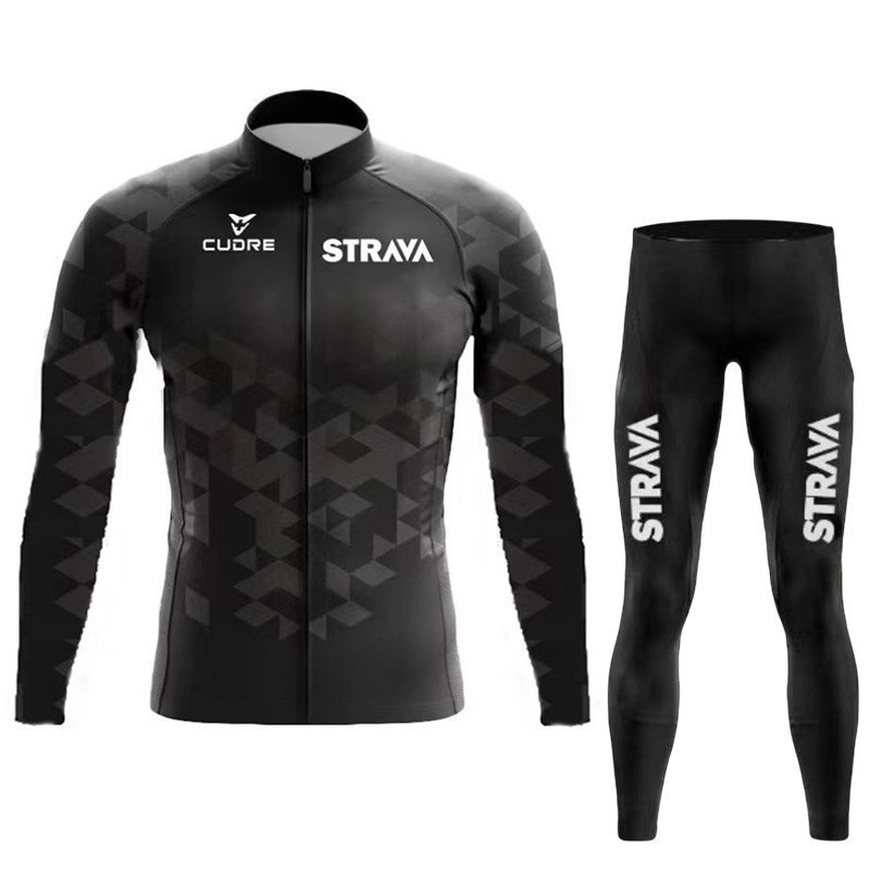 Foreign Trade Hot-Selling Strava Bicycle Mountain Bike Cycling Jersey Suit Breathable Quick-Drying Cycling Team Version