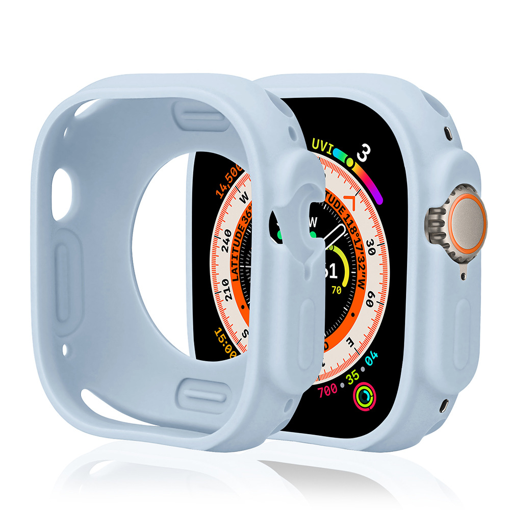 Aplicable para Apple Watch Applewatch9 caso ultra49mm caja de silicona caramelo cubierta de caja suave