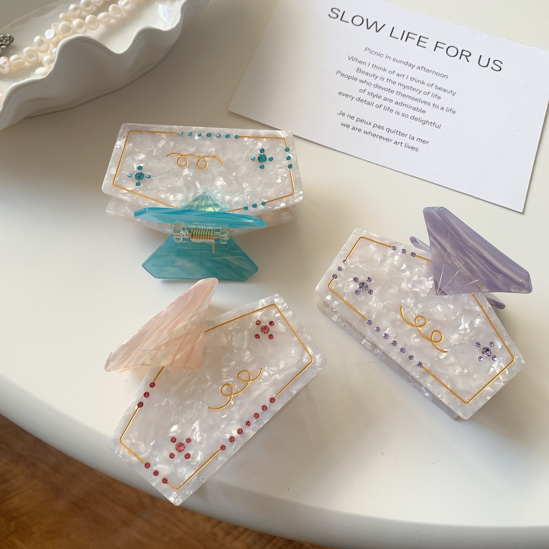 Advanced Acetic Acid Diamond New Style Hairpin Diamond Grab Shark Clip Rear Ponytail Hair Boutique Korean Style Hair Accessories for Women