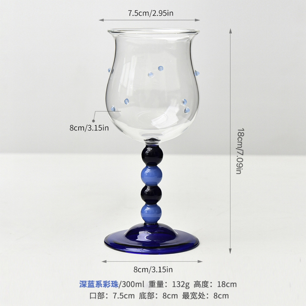 BZ2097 Cuentas de color Dot High-foot Cup - Azul