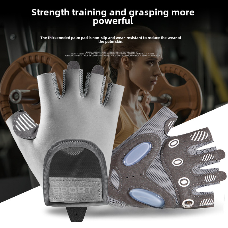 Sports Half Finger Butterfly Net Outdoor Riding Fitness Wear-resistant Breathable Shock-absorbing Non-slip Outdoor Finger Climbing Gloves_maomaolike.com