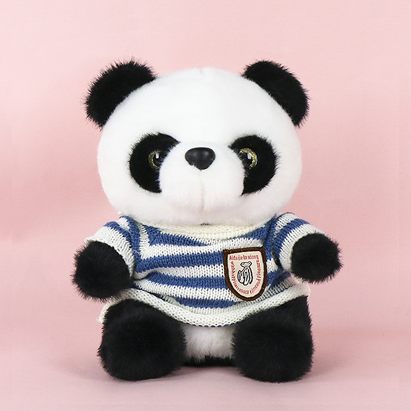 25cm Huanhuan wears blue striped sweater