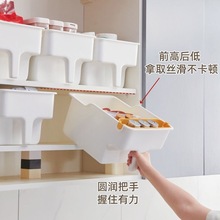 厨房高处吊柜收纳盒带把手橱柜零食杂物整理盒顶柜深柜高位收纳筐