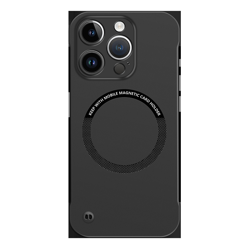 アップル16promax携帯ケース無枠超薄型磁気吸引放熱半包転倒防止iPhone15適用ハードケース|undefined