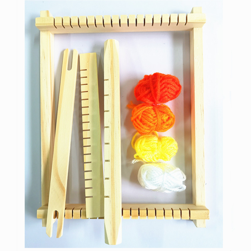 Máquina de tejer para niños en el área de jardín de infantes simple tapiz máquina de tejer creativo DIY tejido a mano bordado de costura marco