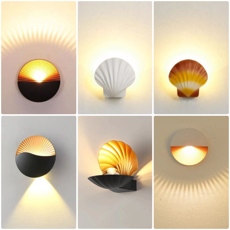 Outdoor wall lamp shell creative personality atmosphere lamp bedroom bedside lamp modern homestay simple hotel wall lamp Outdoor wall lamp shell creative personality atmosphere lamp bedroom bedside lamp modern homestay simple hotel wall lamp
