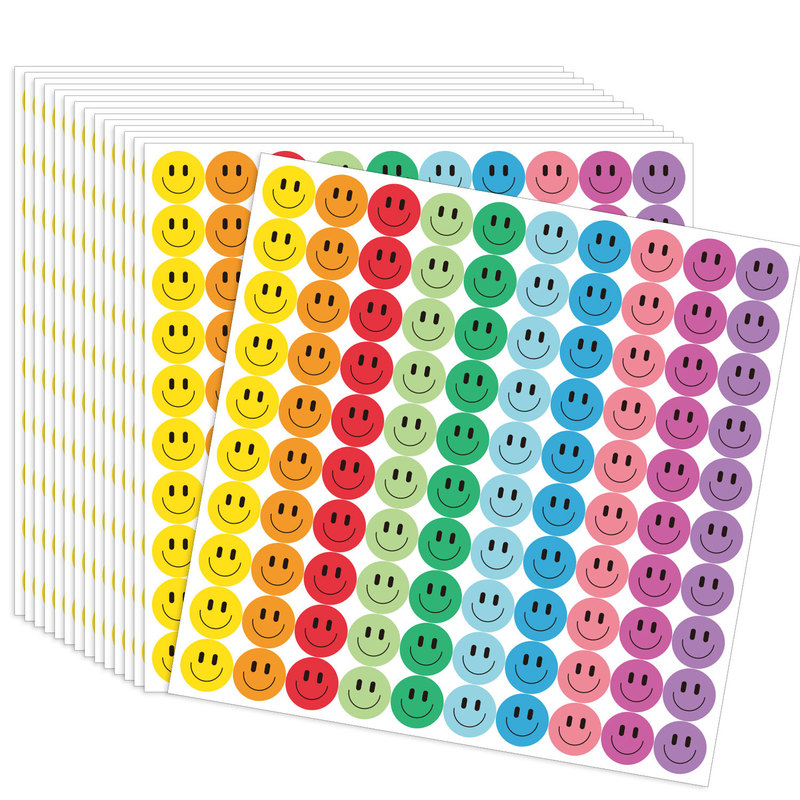 Cross-Border Hot-Selling Colorful Smiley Face Pvc Adhesive Stickers 14.5X14.5Cm Student Rewards Office Stationery