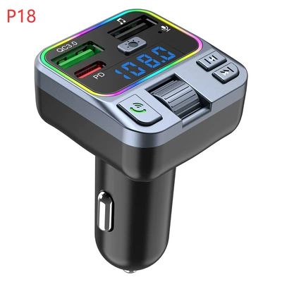 Cross-Border Car Bluetooth Mp3 Hands-Free Call P22 New Car Fm Transmitter Qc3.0+Pd20W Dual Fast Charge
