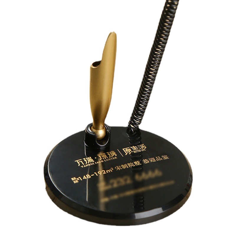 Spot wholesale high-end event meeting sign-in fixed desk pen round base desk pen advertising gift desktop desk pen