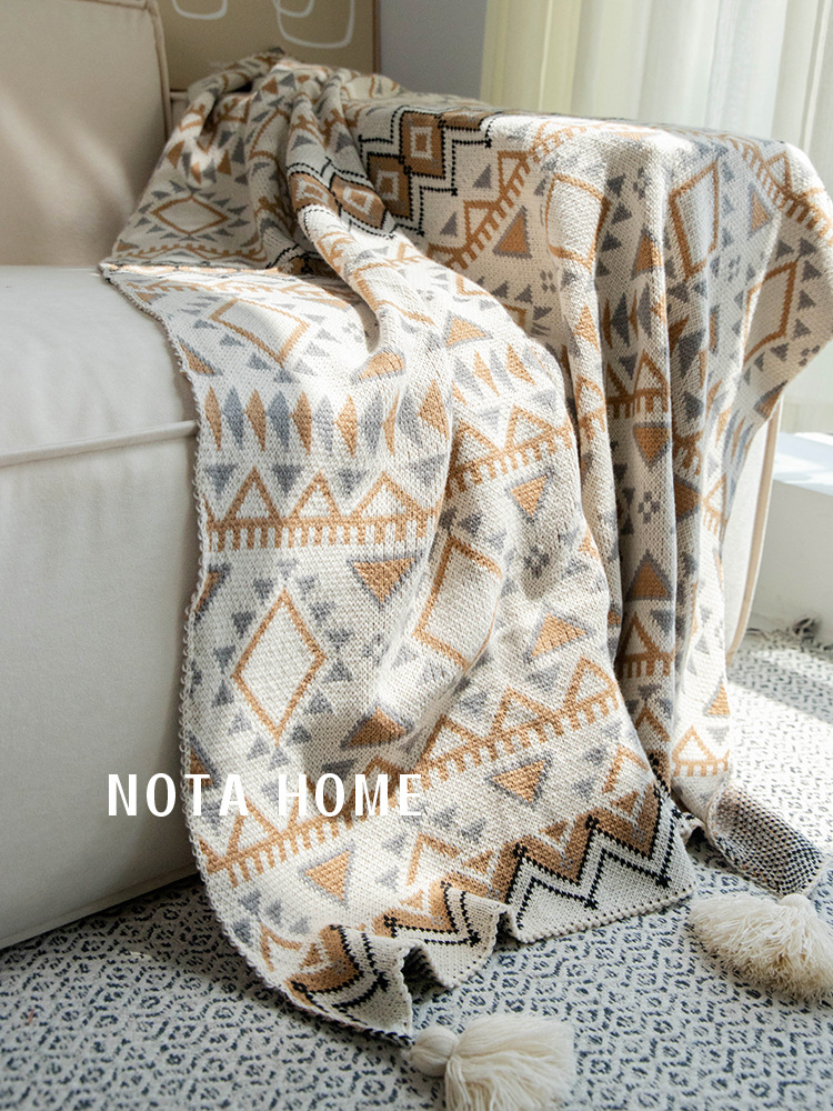 A5L波西米亞沙發毯子辦公室午睡空調毯民宿床尾搭毯客廳沙發單人