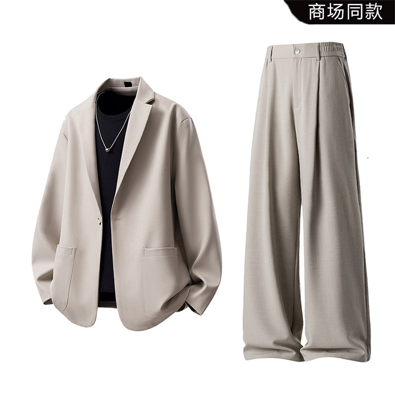 NASA Plus Size Casual Khaki Suit Set for Men, New Autumn Youth Style Two-Piece Suit with Trousers for Men NASA Plus Size Casual Khaki Suit Set for Men, New Autumn Youth Style Two-Piece Suit with Trousers for Men
