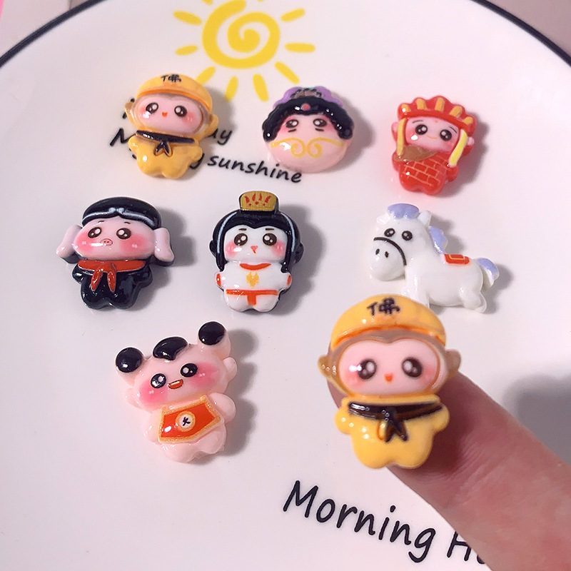 Nuevos dibujos animados viaje al oeste Gokong diy accesorios de resina crema pegamento para el cabello adornamiento para el cabello colgante botón de zapatos material hecho a mano