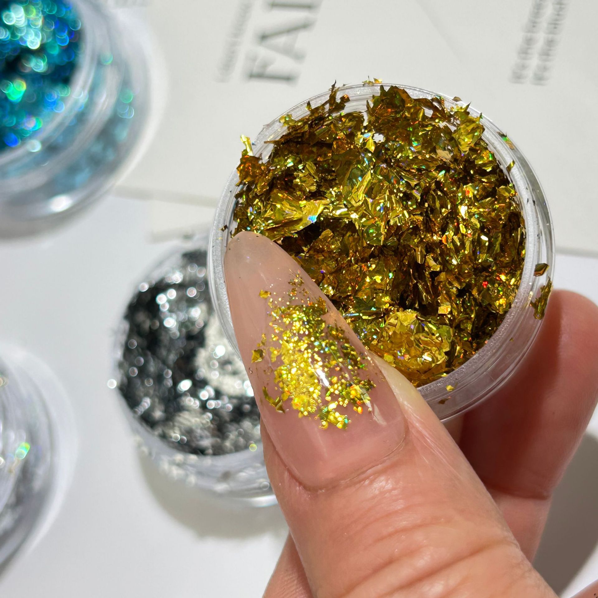 Gold Foil Nail Art Jewelry Gold Foil Fragments Internet Popular Nail Polish Glue Decorative Sticker Sequin E-commerce Cross-border