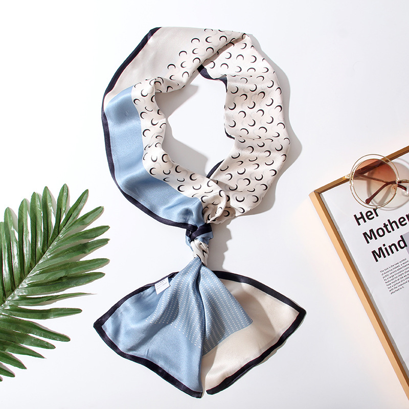 Silk summer long double-sided scarf